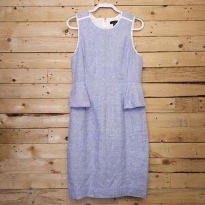J. CREW Linen Peplum Dress Size 10
